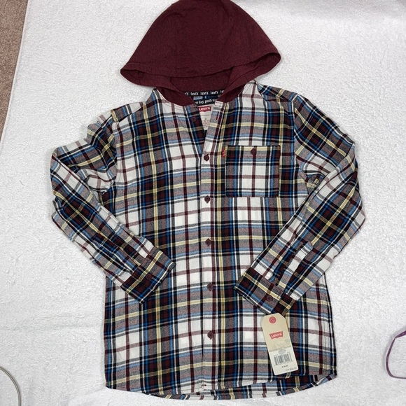 Levi's Other - NWT Levi’s flannel hooded button down shirt medium 10-12